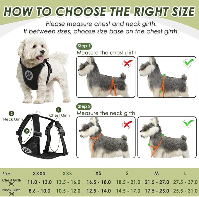 SlowTon Dog Seat Belt Harness for Car, Dog Car Harness Adjustable Mesh Breathable & Dog Seatbelt Safety Tether with Elastic Bungee for Small Medium Large Pets(Black, Single Clip, XXXS)