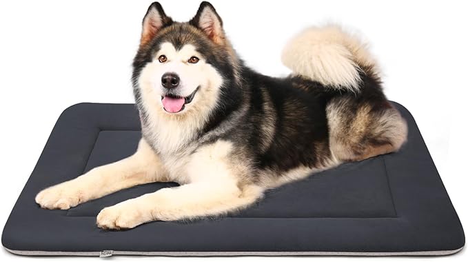 Large Dog Bed Soft Crate Pad Mat 47" Machine Washable with Non-Slip Bottom for Large Medium Dogs