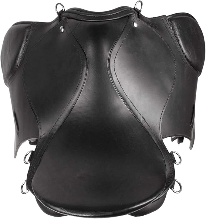 Leather English Riding Horse Black Saddle Starter Kit for Horse Riding Gift Set English Jumping Saddle 7 Pcs Combo Pack
