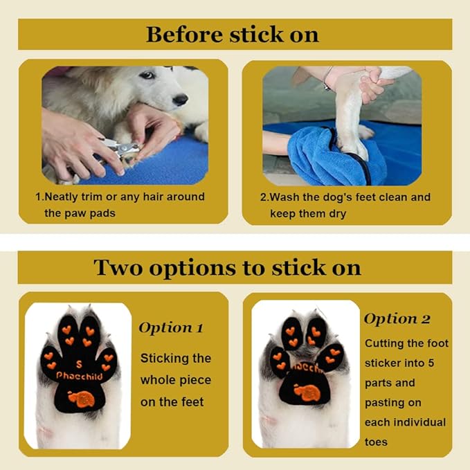 Dog Paw Pads Anti-Slip Grips,Dog Paw Protectors for Senior Dogs on Hot Pavement,Provides Traction to Keep Them from Slipping on Smooth Floors 20 sets-80 Pads Multicolor XL