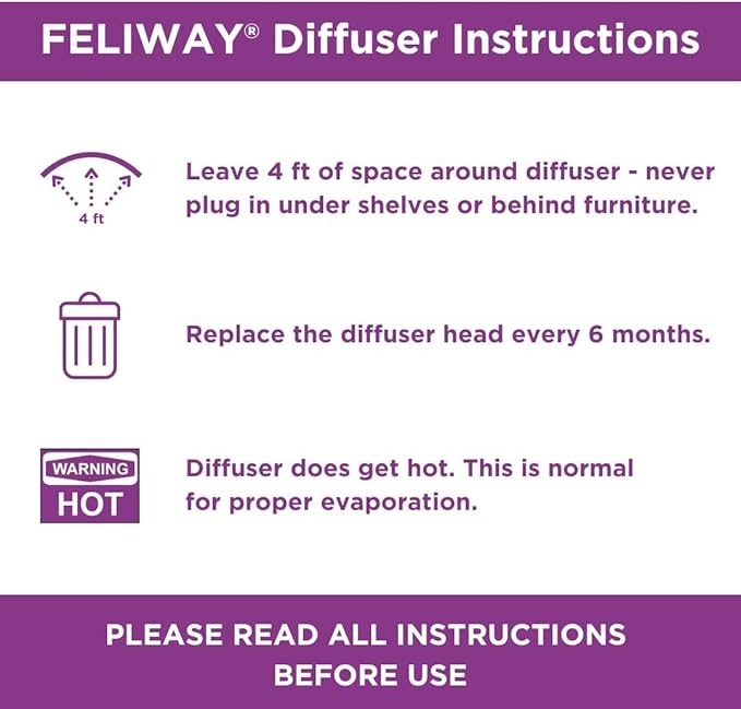 FELIWAY Classic Cat Calming Pheromone Diffuser: 1 Diffuser & 2 Refills (60 Days)