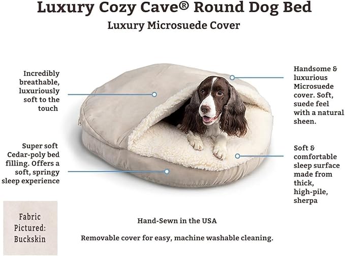 Snoozer Luxury Cozy Cave Dog Bed - Indoor Dog Bed with Cover Cave, Covered Calming Burrow for Medium & Large Sized Pets with Blanket Attached, Enclosed, Washable - XL, Anthracite