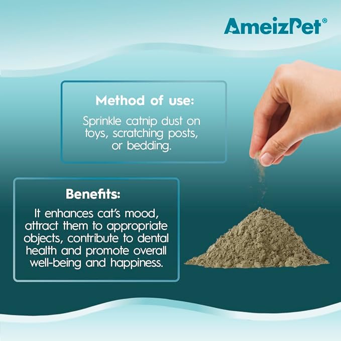 Catnip Dust for Cats, Catnip Alternative for Training & Play, Cat & Kitten Behaviour Dust 40g (0.09 Oz)