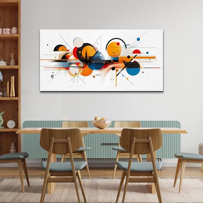 hyidecorart Wall Art For Living Room Wall Decorations For Bedroom Line Color Block Abstract Pictures Artwork Hang Pictures For Office Decoration Hotel Canvas Prints Art Modern Wall Decor 20"X40"