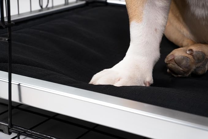 K9 Ballistics Chew Proof Armored Padded Dog Crate Bed, Virtually Indestructible, Legs Included (Obsidian Black, Medium (35" L x 22" W x 4.5" H))