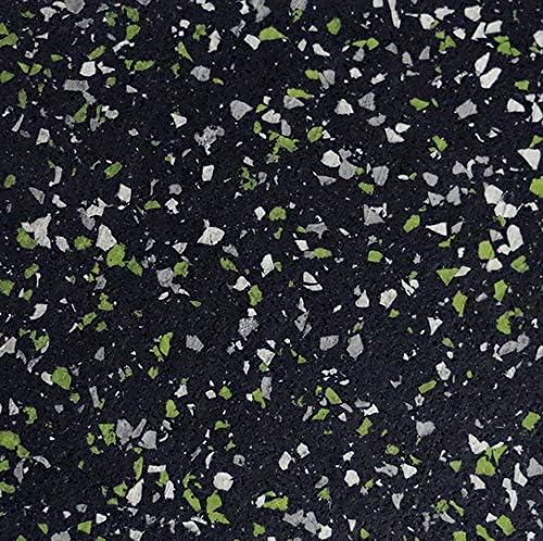 American Floor Mats - Extreme Rubber Gym Tiles - 1 Inch Thick Colorful Rubber Gym Mats - Superior Shock and Sound Absorbing Mats - 35% Green/Grey/White 100 Mat Pack (Covers 400 Sq Ft)