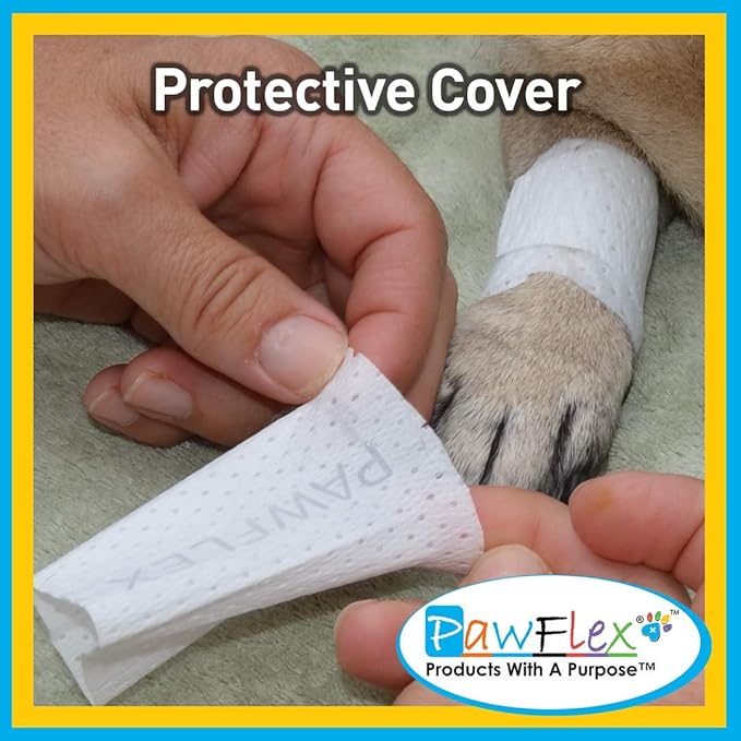 Protective Sleeve Tubular Cover - Bandages - for Dogs Cats and Other Pets First Aid Wound Care Comfortable Non-Adhesive Breathable & Water Resistant 18 Strips (yields 36-54 Covers)-(X-Large)