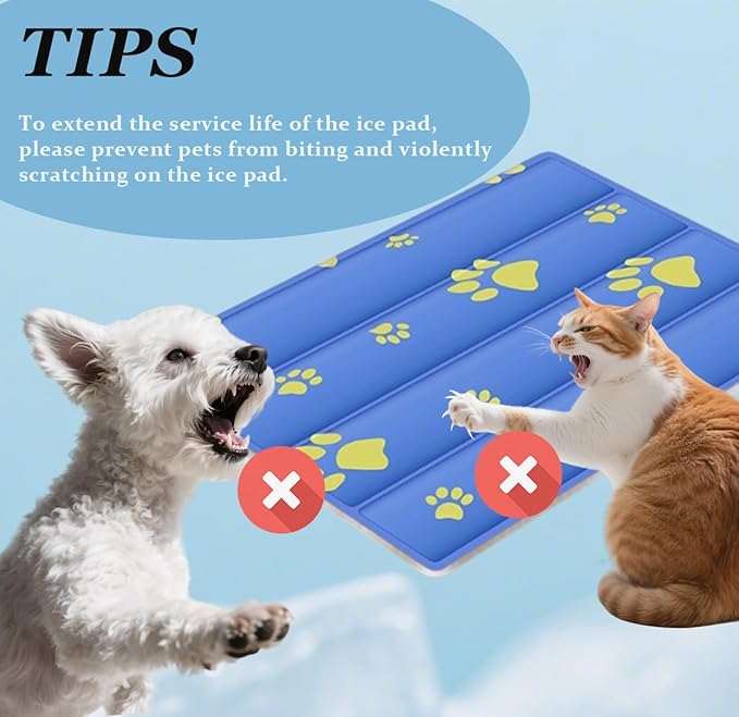Dog Cooling Mat, Cooling Mat for Dogs & Cat, Provides Instant Relief for Small, Medium, Large Dogs, Washable, Non-Slip Design, Perfect for Hot Summer Days to Keep Pets Comfortable(S 20''*16'')