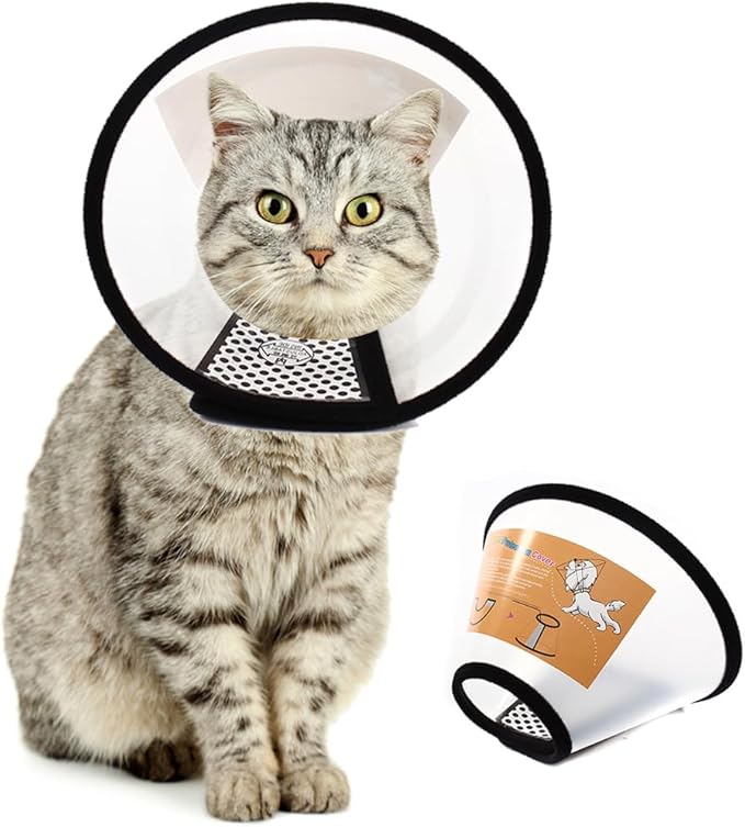 Plastic Pet Recovery Collars & Cones for Dogs and Cats After Surgery Adjustable Dog Neck Cone Surgical Elizabeth E-Collar Prevent Biting and Stop Licking Wound (XXXS)