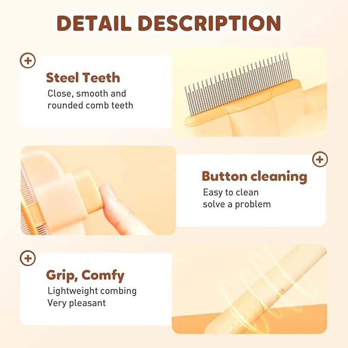 Zen Brush for Cats, Zenbrush Cat Comb, Self Cleaning Pet Comb Grooming Brush, Catdogcomb Pet Grooming for Massaging and Cleaning Shedding Hair (2Green)