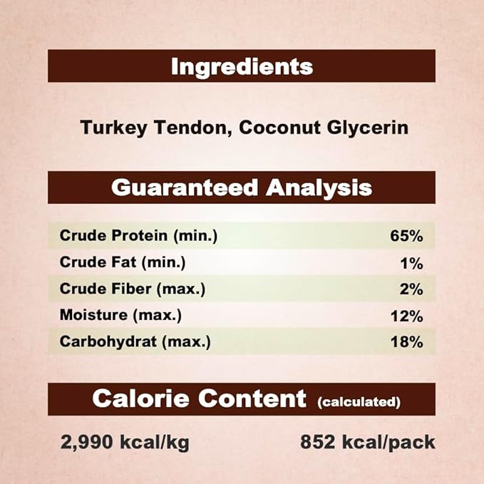 Afreschi Natural Turkey Tendon Ring (L) 10 oz, USA-Sourced Turkey Tendon, All Natural Puppy Chew, Hypoallergenic, Rawhide Alternative,for Large Breeds
