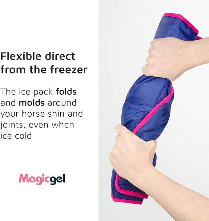 Magic Gel Horse Ice Pack with Carry Case - Twin Ice Boots | Cooling Horse Leg Wraps for Hock, Ankle, Knee, Legs, Boots, and Hooves | Horse Tack, Horse Supplies & Horse Gift Ideas for Horse Lovers