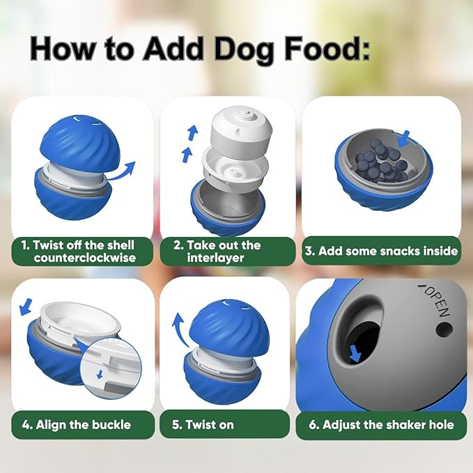 Zoomie Buddy 2.0, Zoomie Buddy for Dogs, 2 in 1 Smart Touch Interactive Dog Balls ＆ Pet Feeder, 2.83" Diameter, Suitable for Small/Medium Dogs, with Fruit Plush Cover (Blue+Orange, Only)