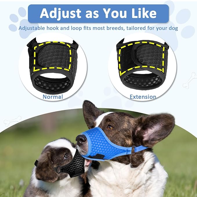 LUCKYPAW Soft Muzzle for Medium Large Sized Dogs Labrador German Shepherds, Dog Muzzle to Prevent Biting Chewing, Adjustable Mouth Guard for Grooming Walking Training(Black, L)