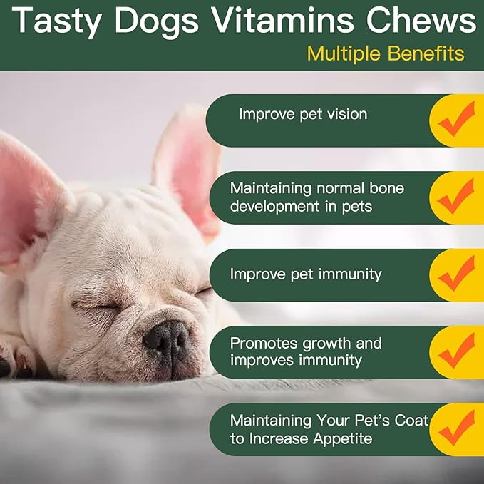 Dog Vitamins and Supplements, Senior & Puppy Multivitamin for Dogs Support with Glucosamine Chondroitin Omega Probiotics - Dog Multivitamins Chewable for Hip & Joint, Skin, Immune - (Chicken 120 Ct)