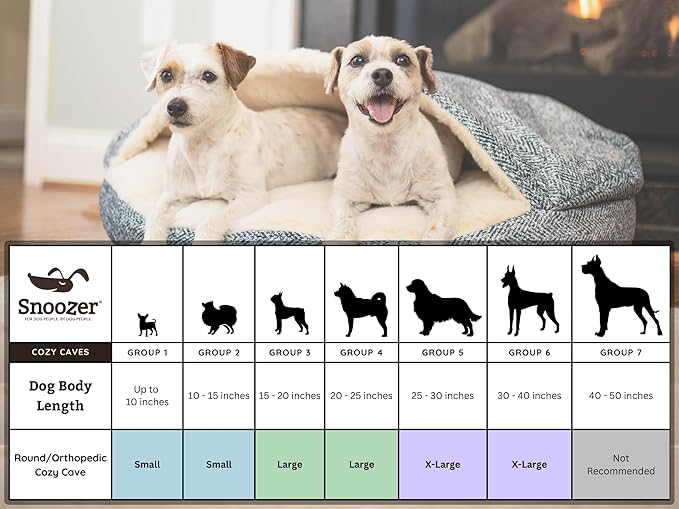 Snoozer Luxury Microsuede Cozy Cave Pet Bed, Show Dog Collection, Small, Merlin Linen