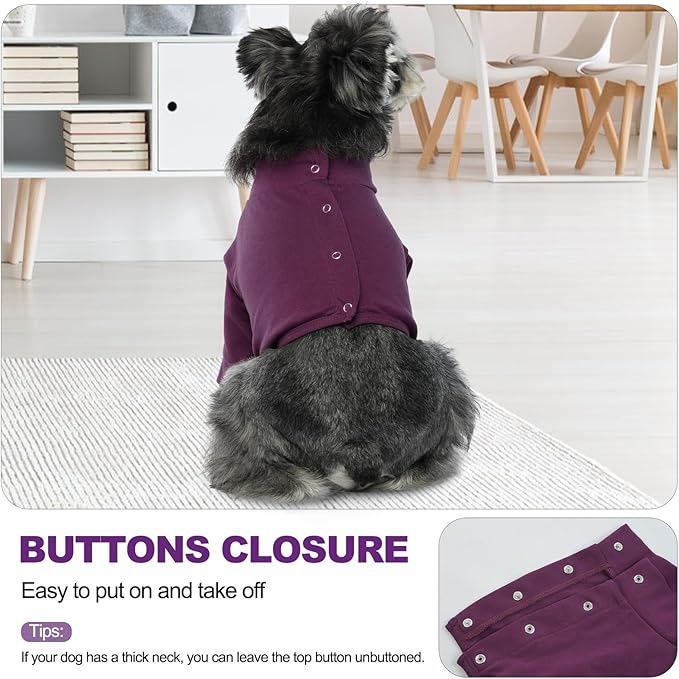 IDOMIK Dog Recovery Suit, Dog Surgery Recovery Suit Front Legs, Comfy Joint Leg Sleeves After Surgery, Elbow Braces Protector for Leg Injuries & Joint Pain, Cone Collar Alternatives,Purple,S