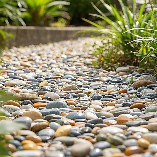 Large River Rocks for Landscaping, 20lbs Colorful Pebbles for Indoor Plants, 2-3 Inch Decorative Rocks for Planters, High Polished Stones for Vase Filler Fish Tank Garden