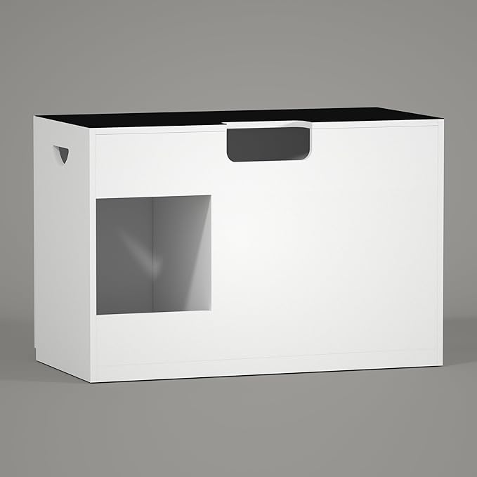 LANDEN Aquarium Stand and Cabinet, for up to 105Gal Tank, Fish Tank, Nano Foam Leveling Mat Included, Contemporary and Simple Design W47.2xD23.6xH31.49 in Wooden Matte White Painted (Stand Only)