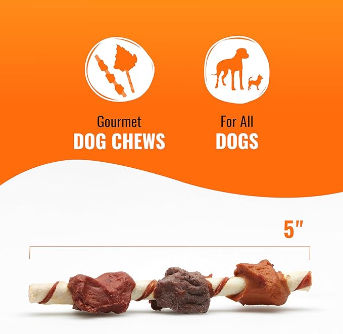 Good'n'Fun Triple Flavored Rawhide Kabobs for Dogs 36 Count (Pack of 12)