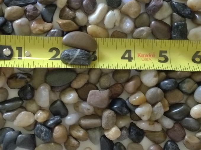 Voulosimi River Rock Stones, Natural Decorative Polished Mixed Pebbles Gravel,Outdoor Decorative Stones for Plant Aquariums, Landscaping, Vase Fillers (4 LB, Mixed Colors)