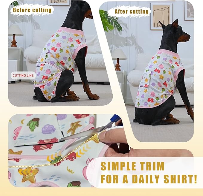 Recovery Suit for Dogs After Surgery, Professional Dog Surgical Suit for Female Spay, Male Neuter, E-Collar & Cone Alternative Dog Onesie for Abdominal Wounds Skin Disease, Yellow, XXL