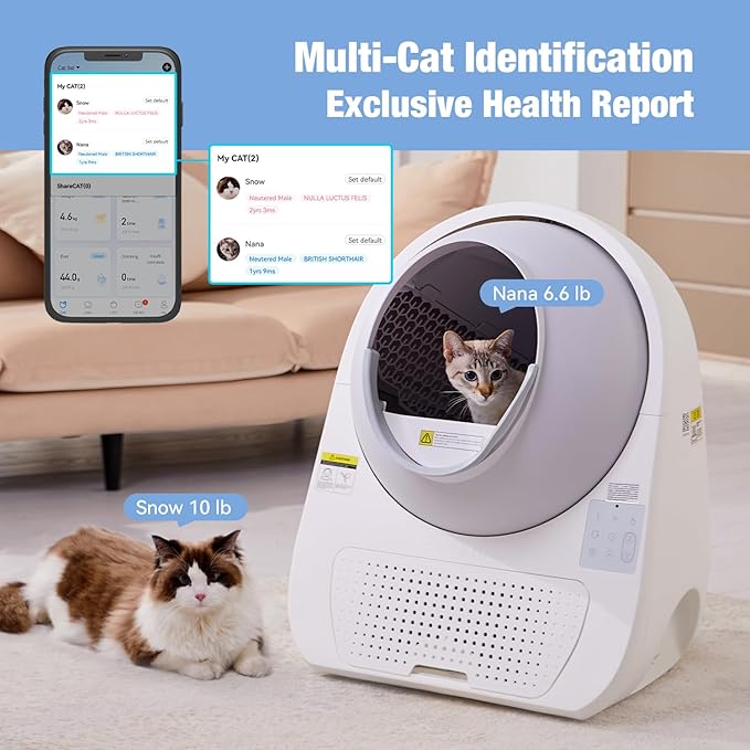 CATLINK Self Cleaning Automatic Litter Box for Cats - Hands-Free Cleanup with App Control, Double Odor Removal - Extra Large Size for 3.3~22lbs Cats - Smart Robot Cat Litter Box (Upgrade)