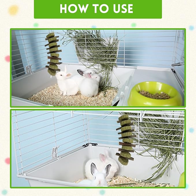 kathson Rabbit Chew Toys,Bunny Grind Teeth 100% Natural Organic Apple Wood Stick Improve Rodent Health Rabbits Hamsters Squirrel Guinea Pig(4 Pieces)
