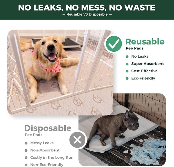 FXW Washable Pee Pads for Dogs, Puppy Pads with Super Absorbent, Specifically Designed for Whelping Box, 32" Round, Khaki, 2 Packs