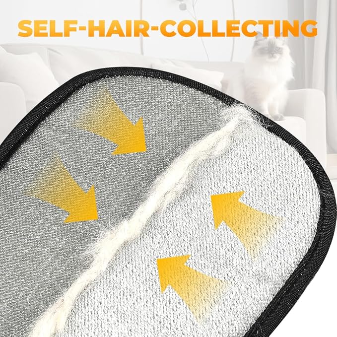 Electrostatic Gloves Pet Hair Removal Glove for Cats & Dogs, 2025 New Pet Hair Remover Glove for Couch, Furniture, Carpet, Curtain, Washable Reusable Animal Fur Removal Tool (2PCS)