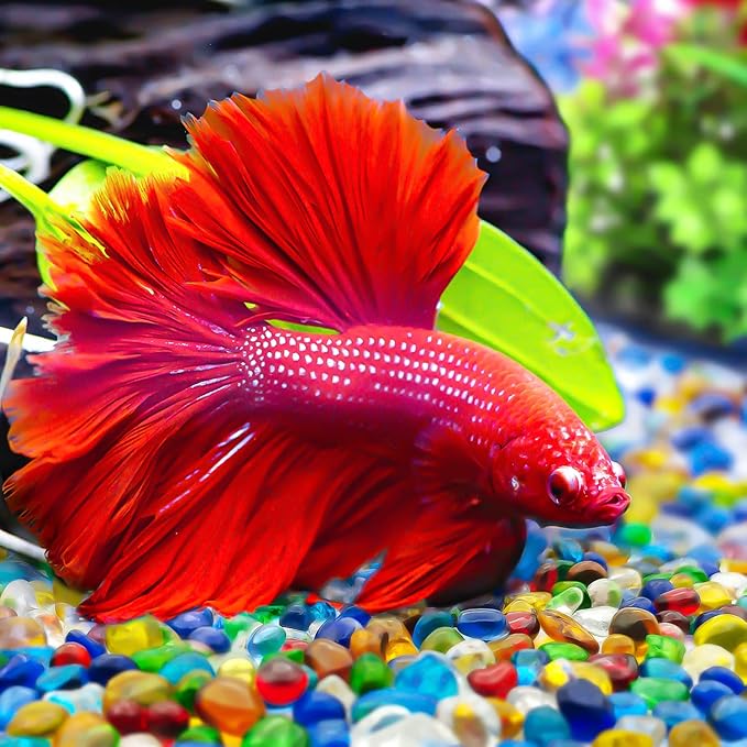 Keedolla Decorative Fish Tank Pebbles Marbles 0.93LB, Sea Glass Stones Beards Pebbles Gravel Rock for Fish Tank, Garden and Vase Fillers - Light Yellow