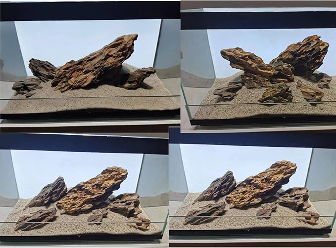 Unocho Aquarium Stone Rocks Dragon Stone Rock 10LB Aquarium décor Rocks Aquascaping Stone Fish Rocks for Aquariums Landscaping Model Tank Decoration-2-6 inches