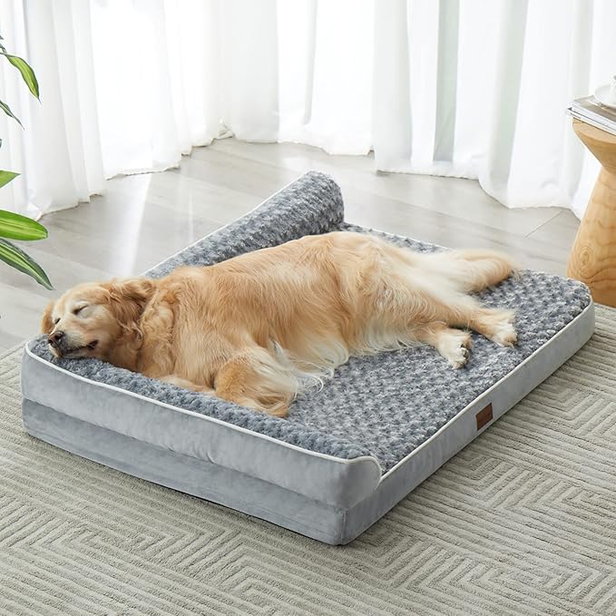 BFPETHOME Orthopedic Dog Beds for Large Dogs-Waterproof Sofa Pet Bed with Removable Washable Cover, Big Dog Bed with Waterproof Lining and Nonskid Bottom,Pet Bed for Large Dogs