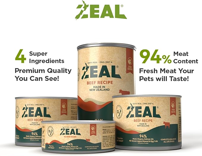ZEAL New Zealand Wet Cat Food – High Protein, Grain-Free with Superfoods (Lamb, 6oz Can, 12-Pack)