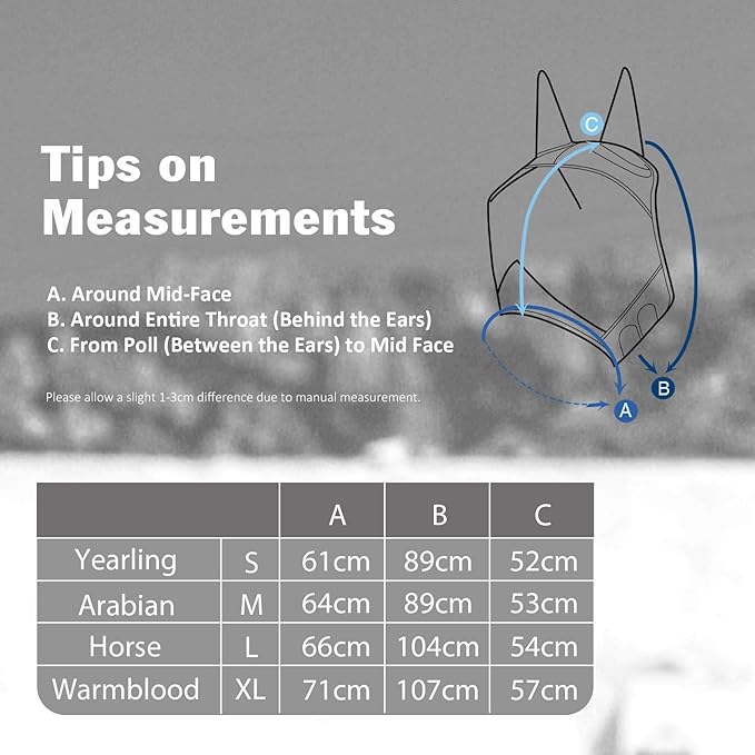 Harrison Howard Pro Luminous Horse Half Face Fly Mask Large Eye Space with Ears UV Protection for Horse Gentle Lavendar XL