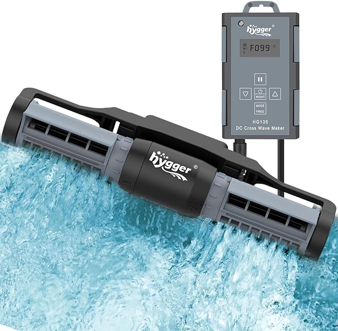 hygger Aquarium Gyre Wave Maker Fish Tank Cross-Flow Pump Adjustable Aquarium Water Circulation Powerhead with Controller Magnetic Base