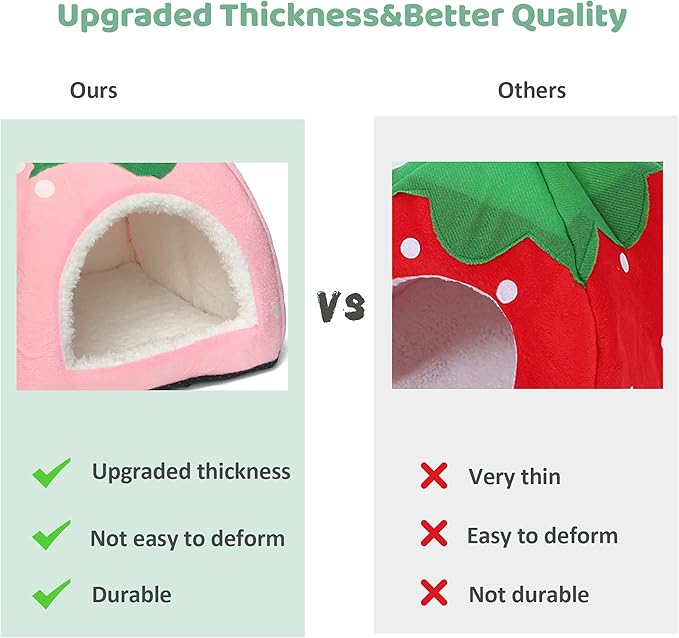 Guinea Pig Hideout Bed Rabbit House Cave Accessories Cozy Hide-Out for Bunny Hedgehog Ferret Chinchilla&Other Small Animals
