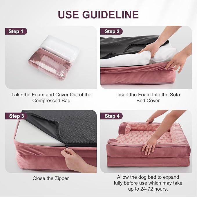 FURTIME Orthopedic Dog Bed for Extra Large Dogs - XL Waterproof Dog Sofa Bed, Ultra Comfy Supportive Foam Pet Bed with Removable Washable Cover, Jumbo Dog Bed with Nonskid Bottom