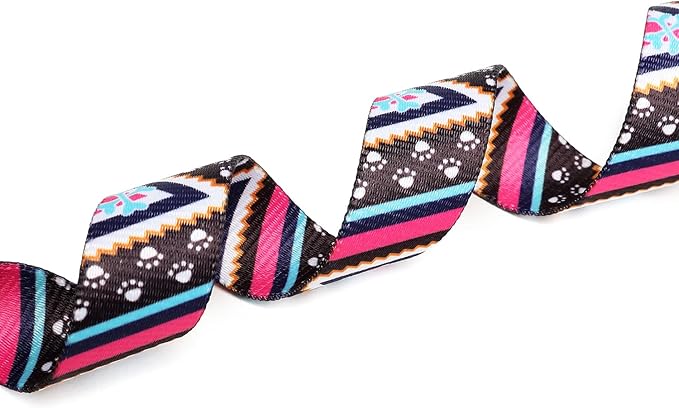 Mercano Adjustable Dog Collar - Special Design Patterns, Soft Nylon Comfortable Durable Pet Collar for Small Medium Large Dogs (L, Ethnic Pink)