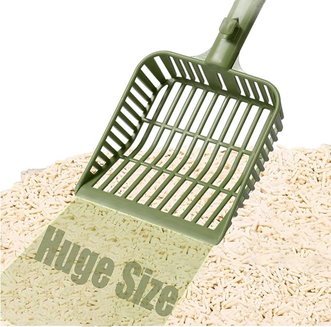 Cat Scooper for Litter Box, Cat Litter Scoop, Kitty Litter Scoop, Cat Poop Collector, All in One Litter Scoop Pet Litter Sifter (Green)