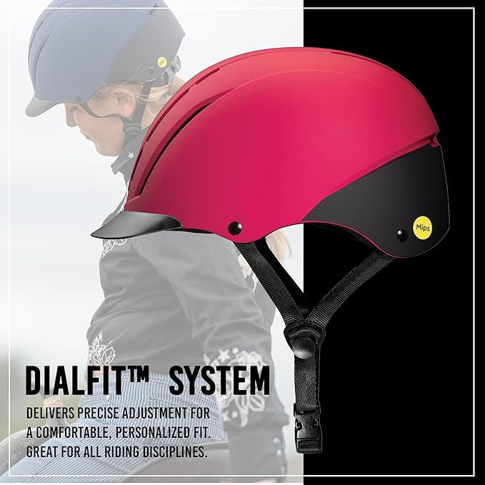 Troxel Spirit MIPS Technology Full Coverage Horse Riding Helmet, Horseback Riding Gear for Equestrians, Extra Small/Youth (6-1/4-6-1/2), Pink Duratec