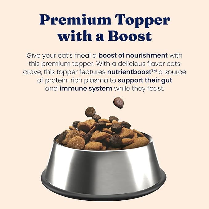 Solid Gold NutrientBoost™ Cat Food Toppers for Cats - High Protein Meal Topper & Crunchy Cat Treats for Indoor Cats w/Vitamins, Minerals & Amino Acids for Gut Health & Immune Support - All Ages - 1lb