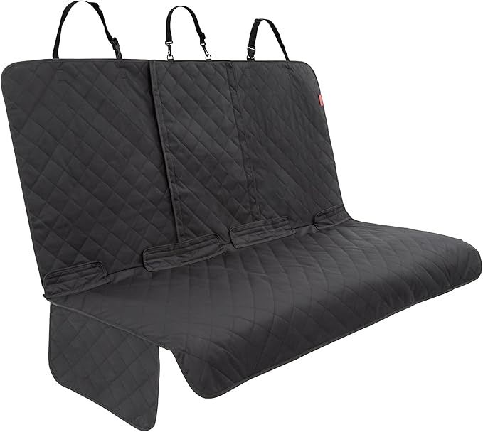 Lusso Gear Dog Car Seat Cover for Back Seat - 100% Waterproof - Full Protection from Mud, Scratches, Shedding - Non-Slip Rear Seat Protector for Dogs - Secure Fit for Car, Truck, SUV (Black)