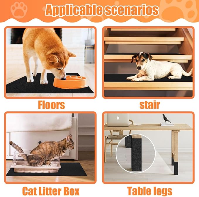 Pet Nail Self Adhesive Replacement Emery Paper Suitable for Glass Doors Fits Most Dog Scratch Pad Cat Litter Box DIY on The Places Where Pets Like to Scratch Alternatives to Cat and Dog Nail Clippers