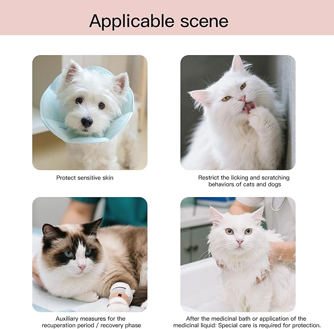 Touchdog Foldable Dog Cone Collar for Cats & Dogs - Adjustable Soft Recovery Collar with Waterproof PU Coating, Lightweight Design, 24.5cm/9.6in Wide Barrier (Pink, M)