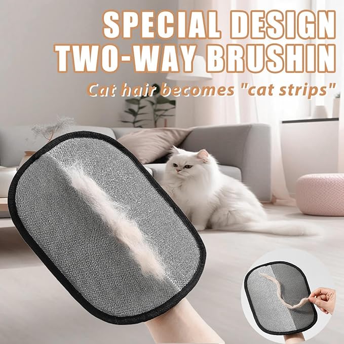 2025 Upgraded Pet Hair Removal Glove |Double-Sided – Reusable Grooming & Bathing Glove for Dogs and Cats |Soft Silcone Touch |Easy Deshedding and Cleaning Mitt (Black, 3 PCS)