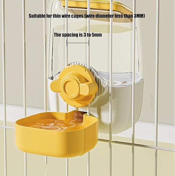 Pet Hanging Automatic Feeders Drinking Bowls，Gravity Rabbit Feeder and Water Set，Cage Cat Food Bowl Feeding Station for Puppy Kitten Chinchilla Hedgehog Guinea Pig Ferret (Blue-Pink Food)