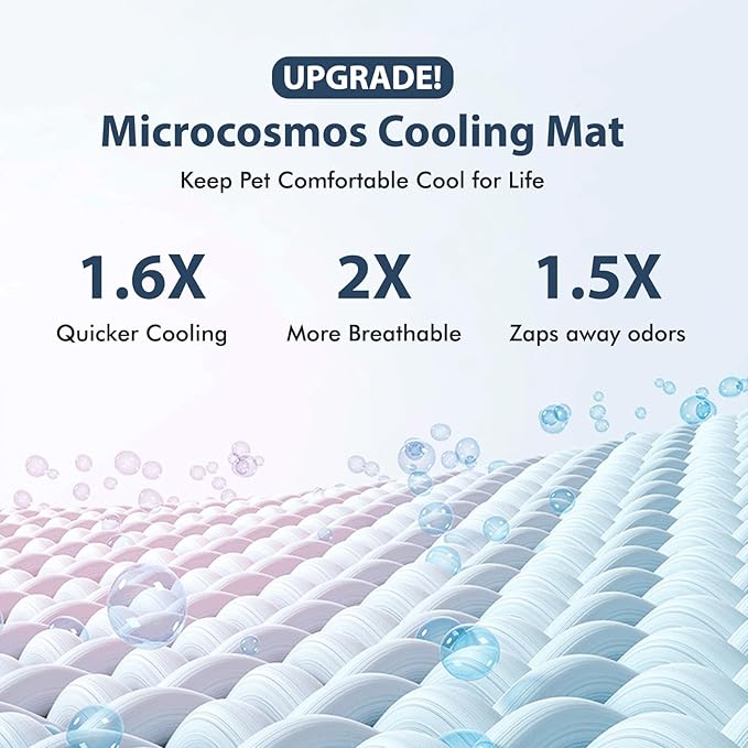 MICROCOSMOS Summer Cooling Mat & Sleeping Pad- Water Absorption Top, Materials Safe, Easy Carry, EZ Clean. Keep Cooling for Pets, Kids and Adults.(Pink, 28" x 22")