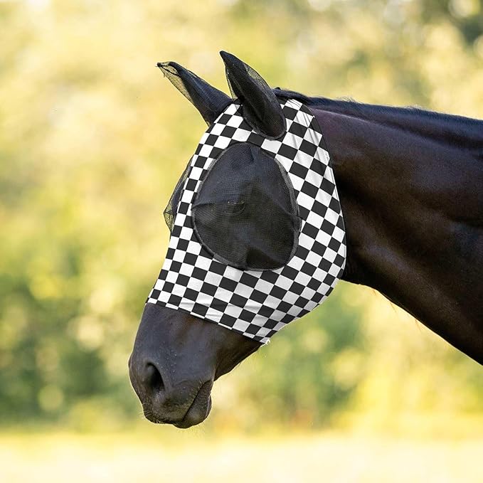Jeffers Expression Lycra Horse Fly Mask – Oversize, Skater Cowgirl – Lightweight Stretch Horse Mask with Mesh Eyes & Ears, Breathable Lycra Fly Mask for Horses, Equine Summer Apparel & Gear