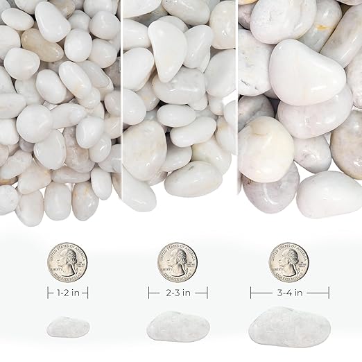 White River Rocks 40lbs, 2-3 Inch Natural Unpolished Bulk Pebbles, Hand-Picked Premium Stones for Landscaping and Garden Design Fish Tank, Flower Pots, Pathways and Backyard